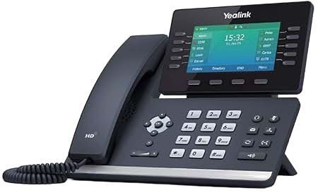 Yealink business desk phone with a color display and physical keypad